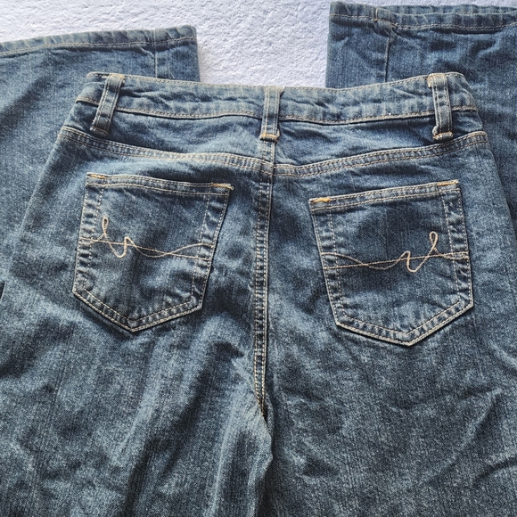 St. Johns Bay Women's Secretly Slender Boot Cut Blue Denim Jeans Size 4 Average - Picture 2 of 4
